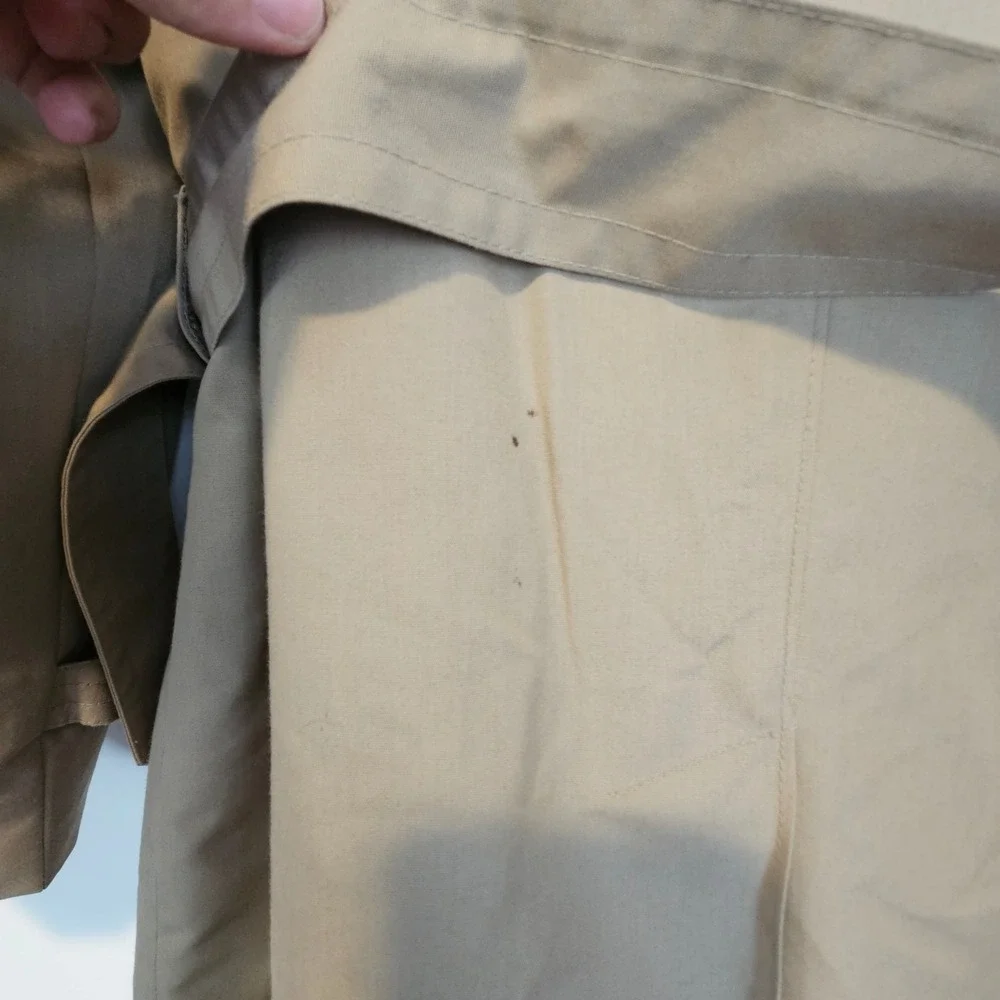 Vintage Sears Double Breasted Trench Coat Belted Mens 42 Beige Tan Detective